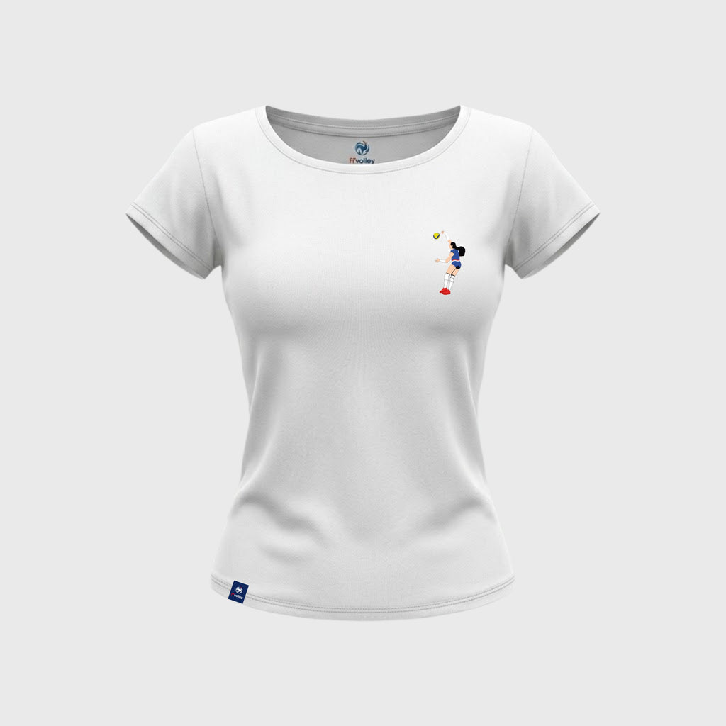 T-shirt Femme Fédération Française Volley Volleyeuse Blanc