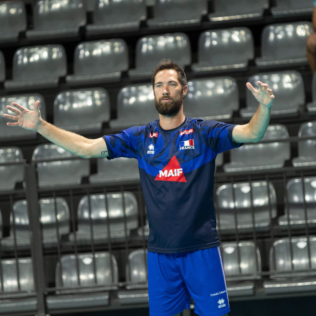 Maillot Entrainement Fédération Française Volley Bleu Homme