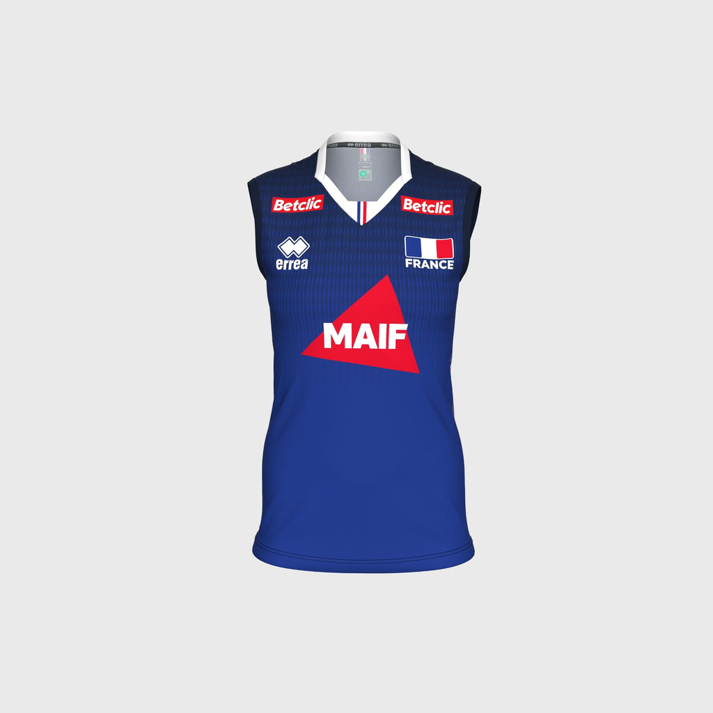 Maillot Match Fédération Française Volley Domicile Bleu Femme