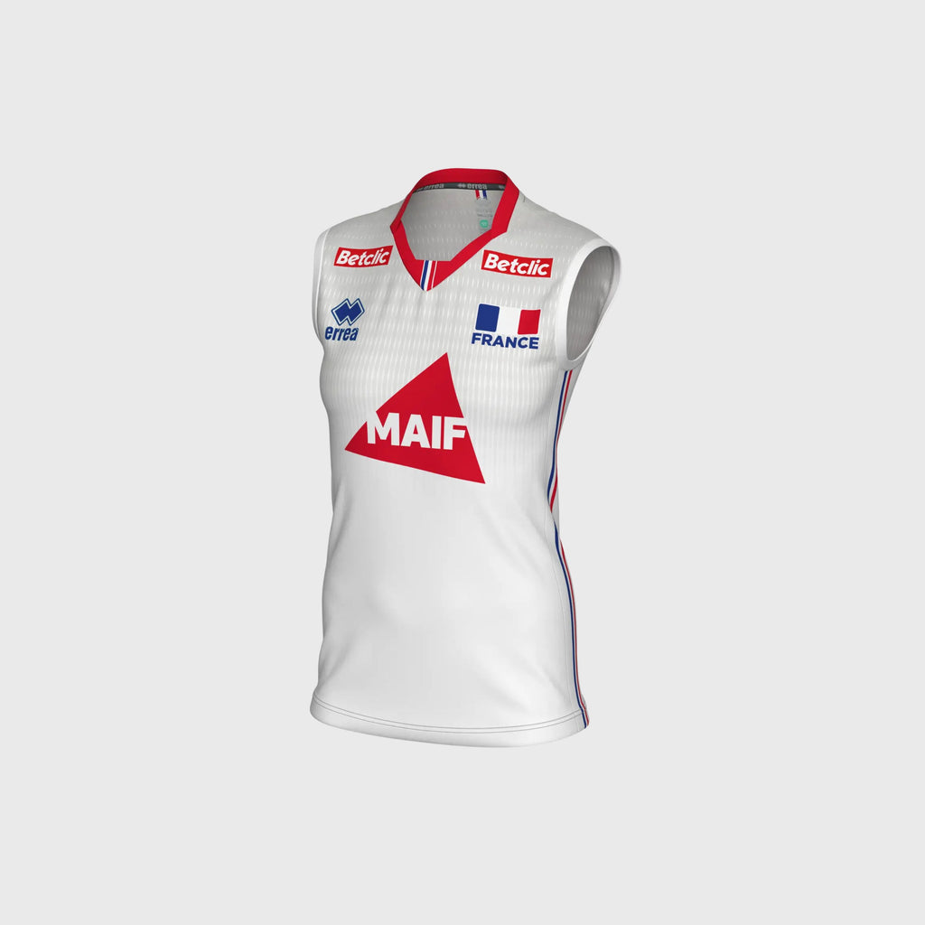 Maillot Match Fédération Française Volley Extérieur Blanc Femme