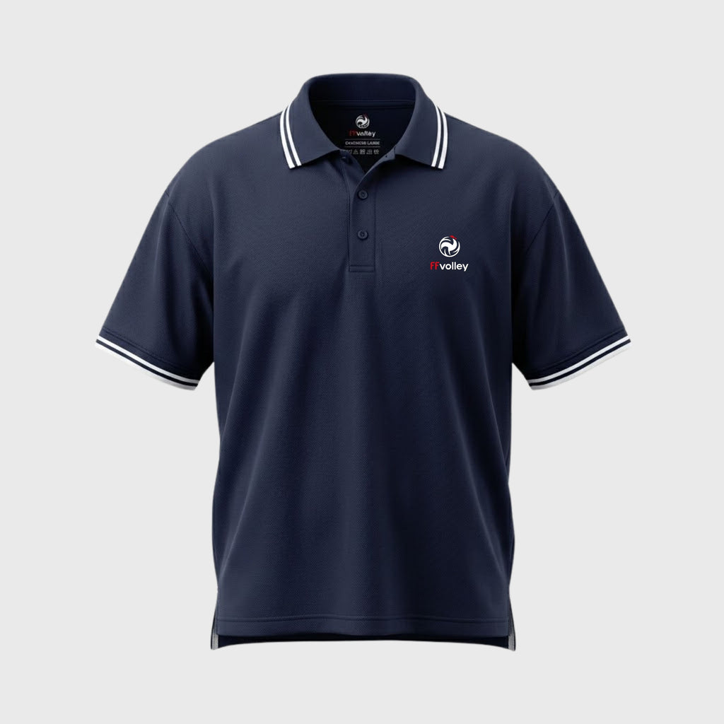 Polo Fédération Française Volley Logo Marine Mixte