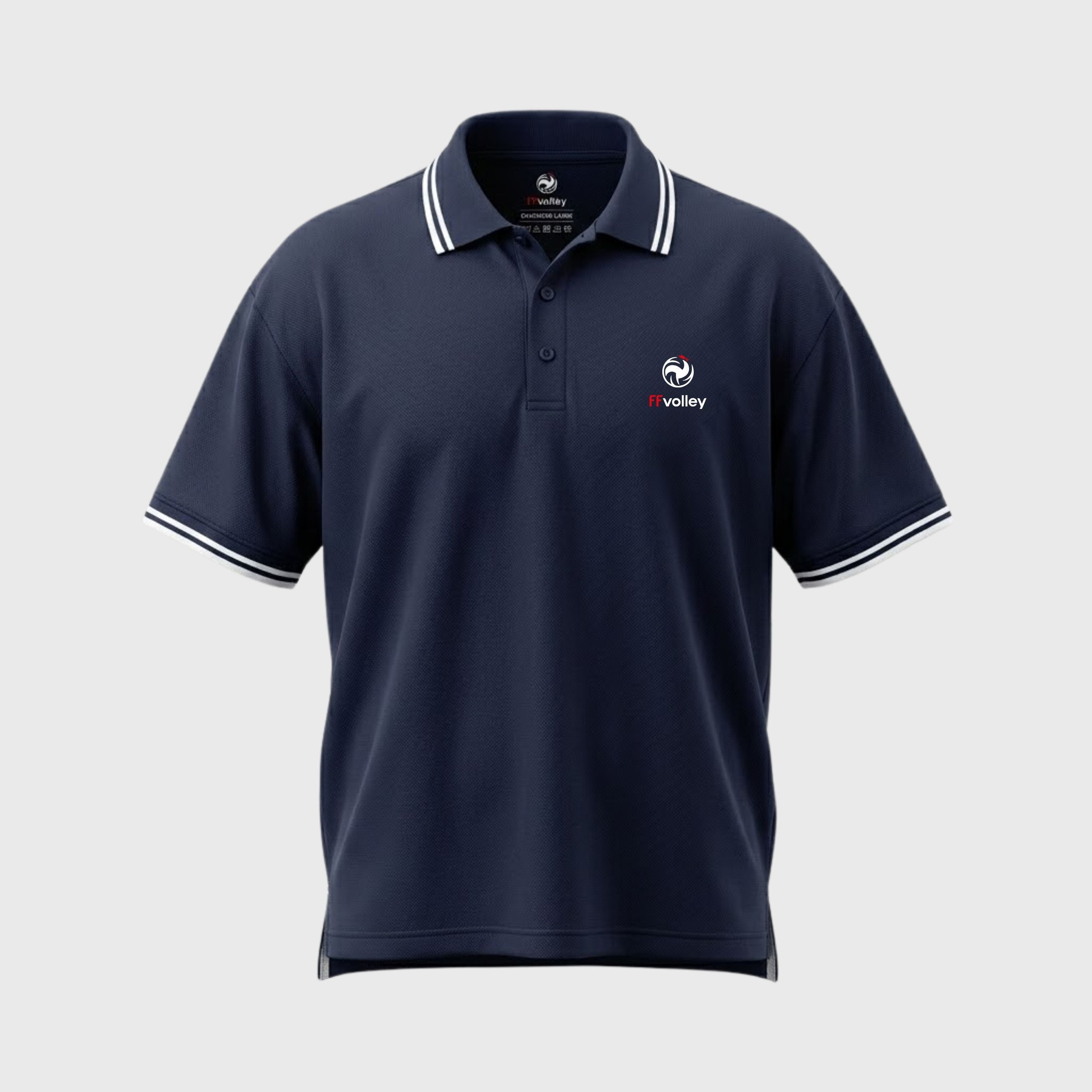 Polo Fédération Française Volley Logo Marine Mixte