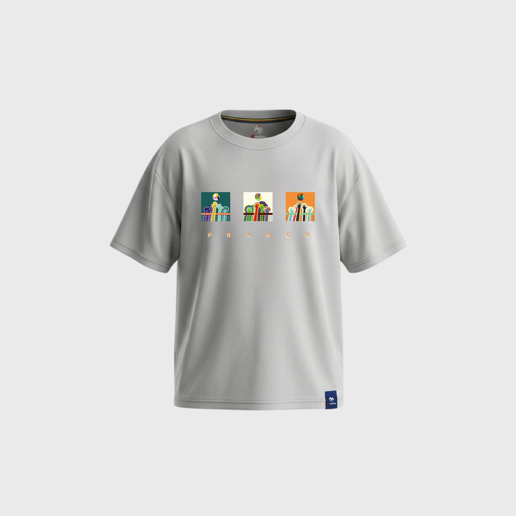 T-shirt Enfant Fédération Française Volley Hands Up Gris