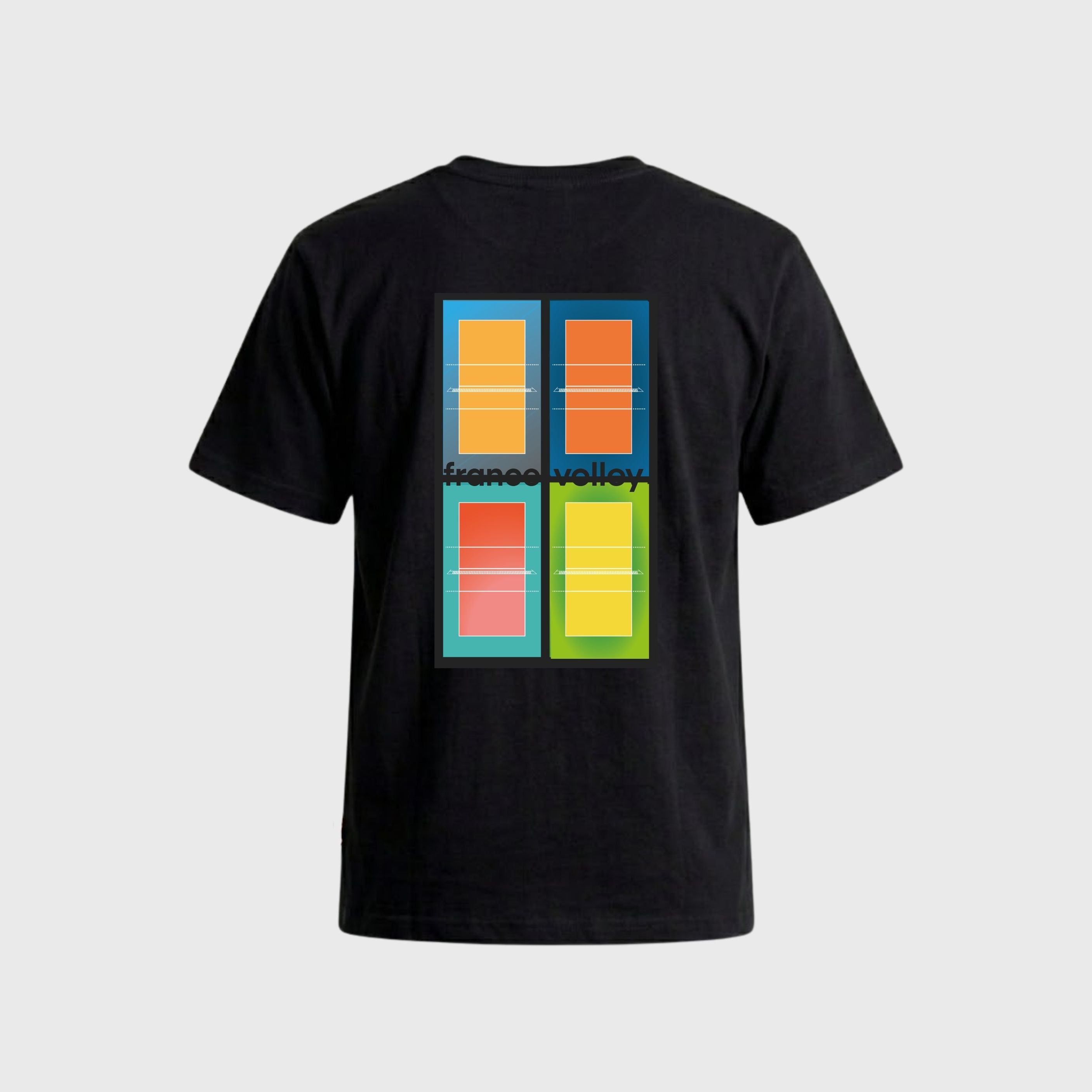 T-shirt Fédération Française Volley Terrain Noir Mixte