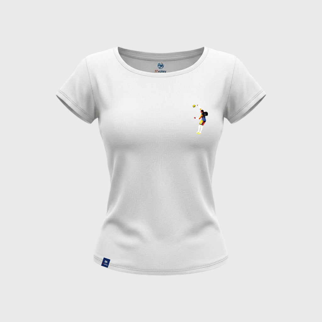 T-shirt Femme Fédération Française Volley Volleyeuse Blanc