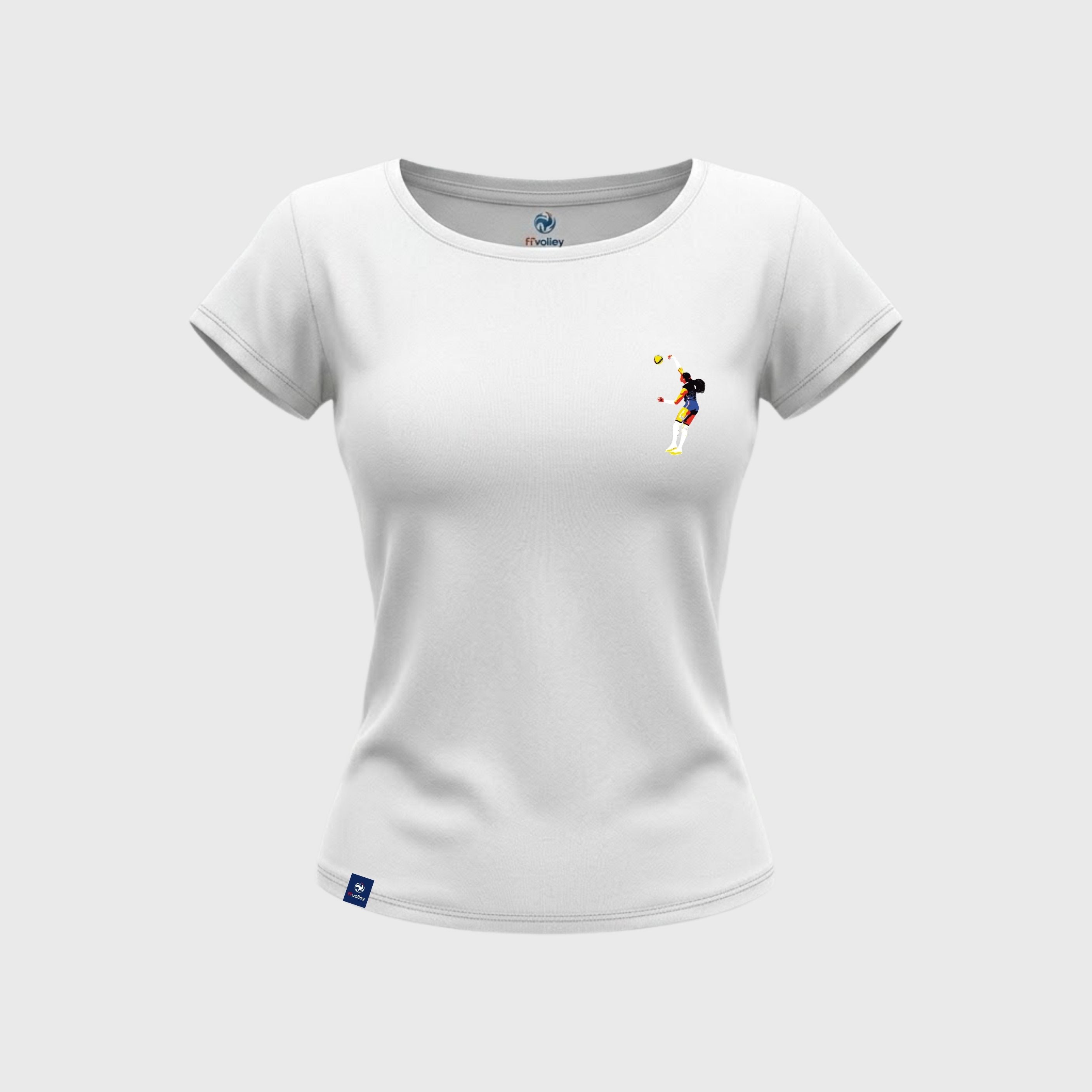 T-shirt Femme Fédération Française Volley Volleyeuse Blanc